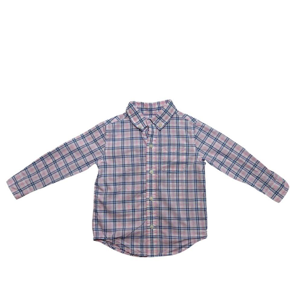 Janie and Jack Toddler Boys Pink and Blue Button Up Shirt Size 18 to 24 …
